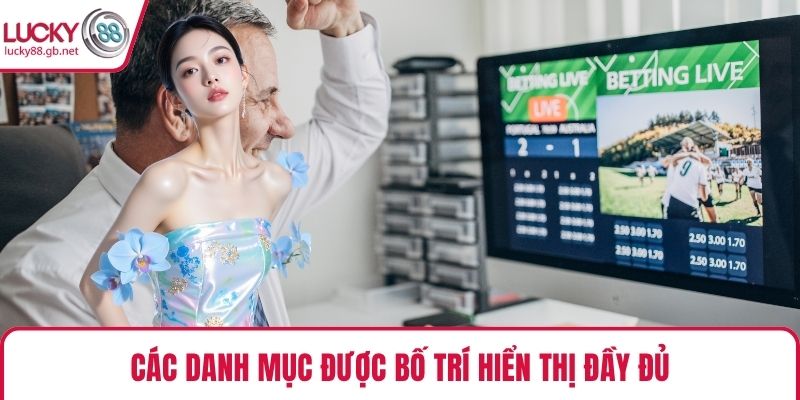 CMD 368 – Sảnh Thể Thao Đẳng Cấp Hợp Tác Cùng LUCKY88 Các danh mục được bố trí hiển thị đầy đủ